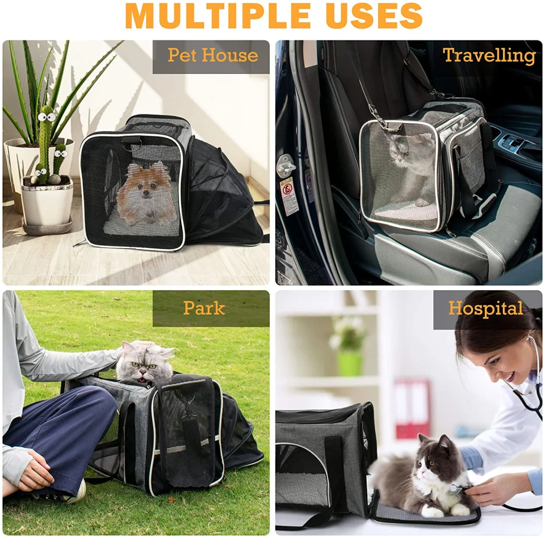 Cat Carrier Airline Approved Pet Carrier Bag for Small Dogs Expandable Soft Sided Cat Carrying Case for Travel