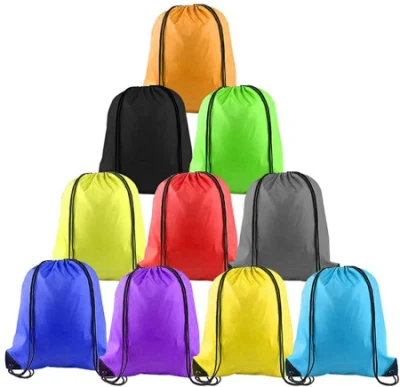 Mochila con cordón de poliéster 100% Multicolor, sacos deportivos con cincha, bolsas ligeras de cuerda para ciclismo, gimnasio, Yoga, regalo de almacenamiento