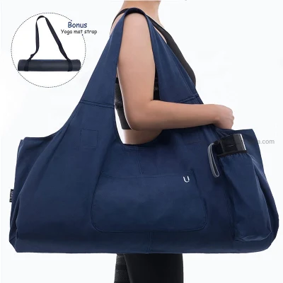 Bolso grande de la estera de la yoga del portador de la honda del totalizador de la lona para el logotipo de encargo del fabricante de las mujeres