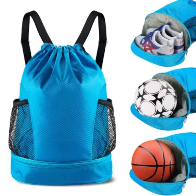 Mochila con cordón de doble hombro para deportes al aire libre, viajes, fitness, yoga, fútbol, ​​baloncesto (CY5836)