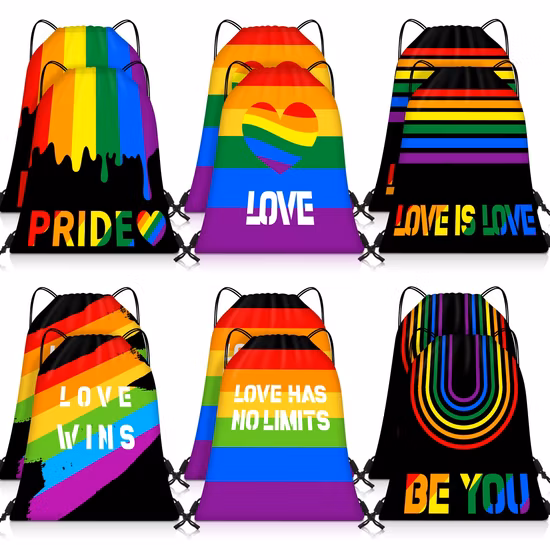 Mochila con cordón del orgullo gay Lgbt Rainbow String Bag Gym Cinch Sackpack Beach Yoga Traveling School Gifts,