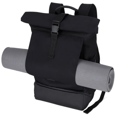 Bolsa de viaje de yoga grande con parte superior enrollable personalizada con mochila de yoga con compartimento para zapatos